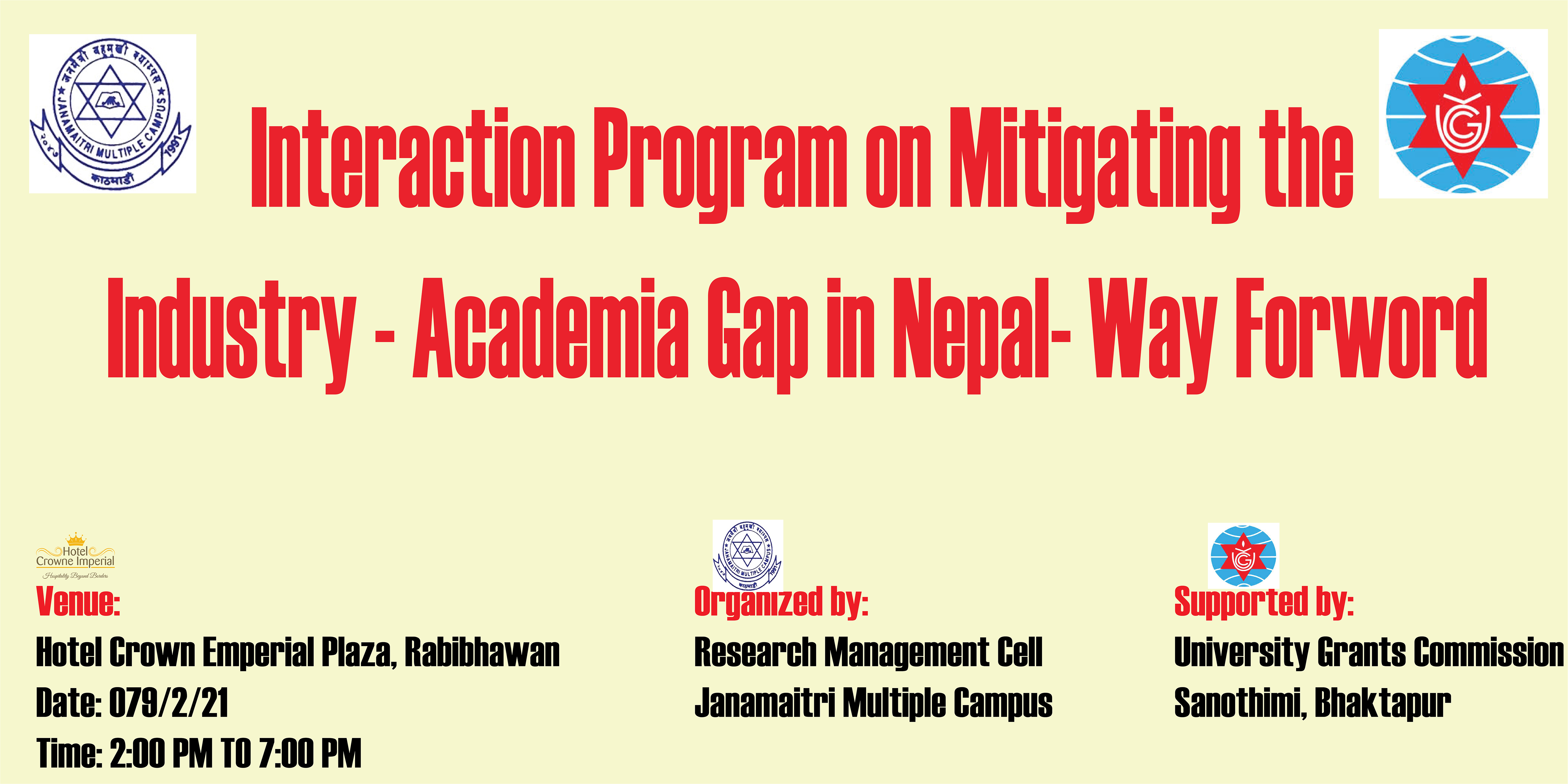 Interaction Program on Mitigating the Industry – Academia Gap in Nepal- Way Forword